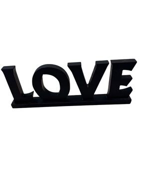 LOVE Wood sign free standing sign home decor table shelf Decor Black